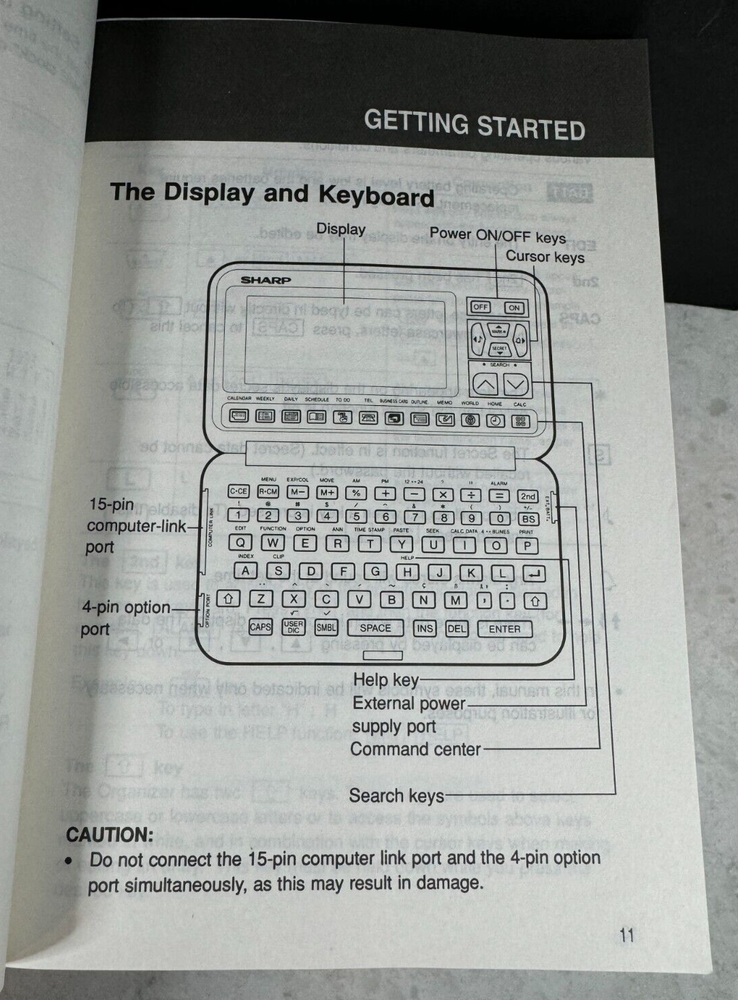Vintage Sharp Electronic Organizer YO-600 - 620 MANUAL ONLY in Original Box