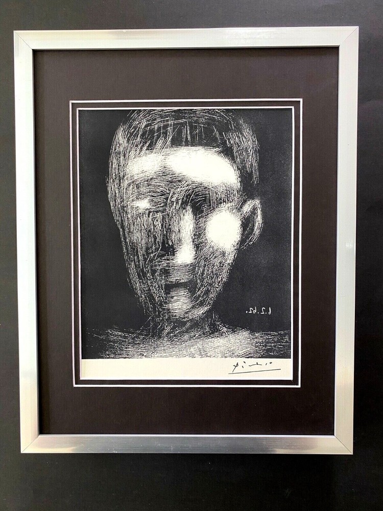 PABLO PICASSO 1955 SIGNED SUPERB PRINT MATTED AND FRAMED