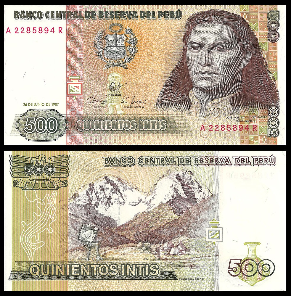 PERU 500 INTIS 1987 P 134 UNC