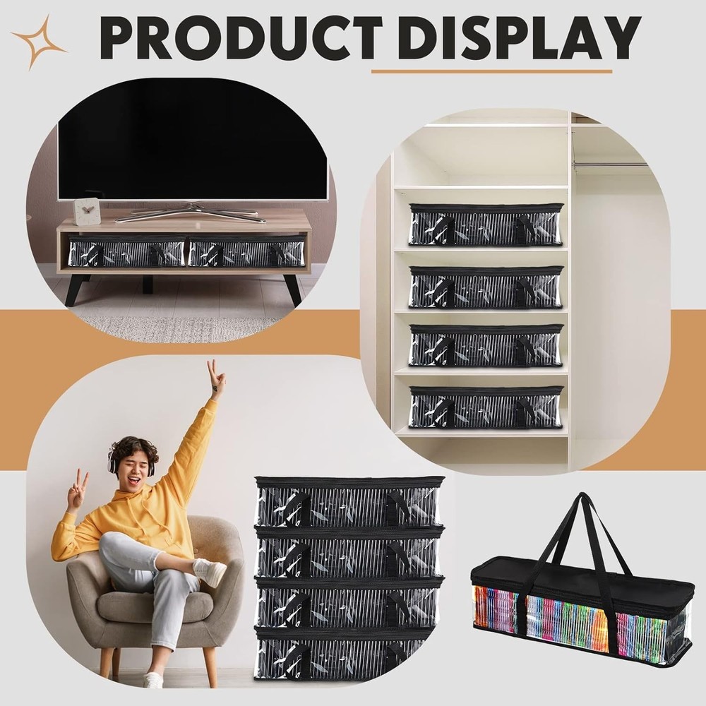 10 CD Storage Rack Box Holder Disk Case Media Display Space Store Organizer