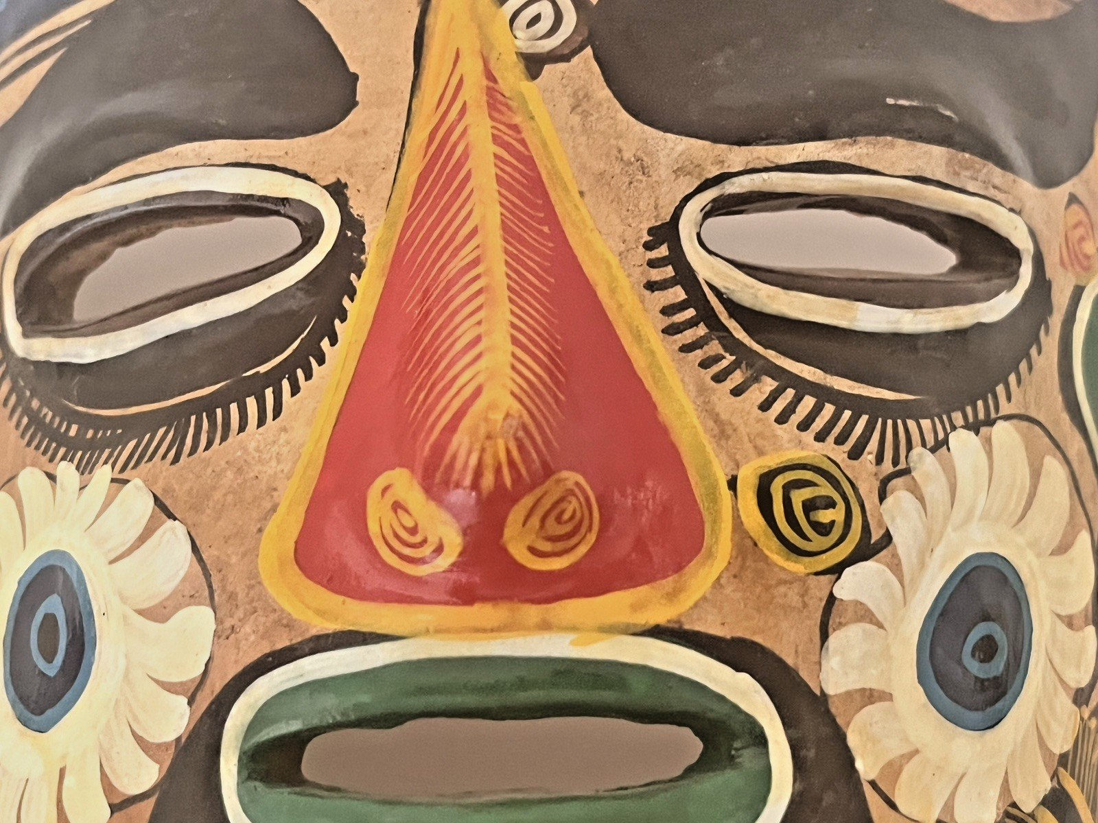 Talavera Mask Mexico Terracotta Pottery Hand Painted 6.5" x 9"