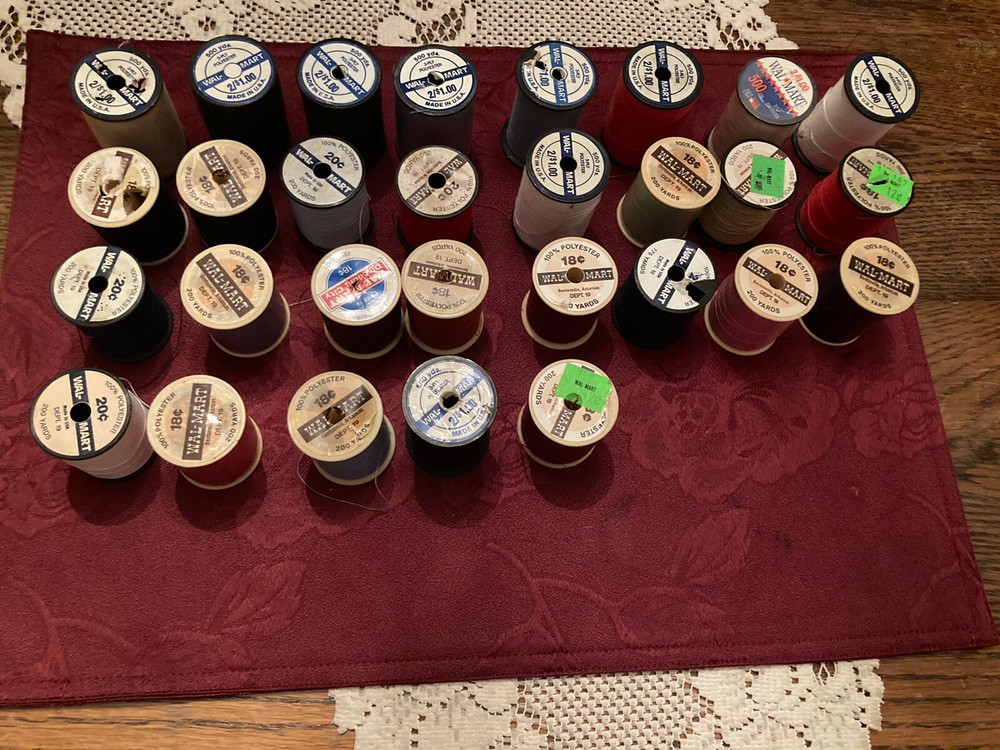 29 Spools of Walmart Sewing Thread