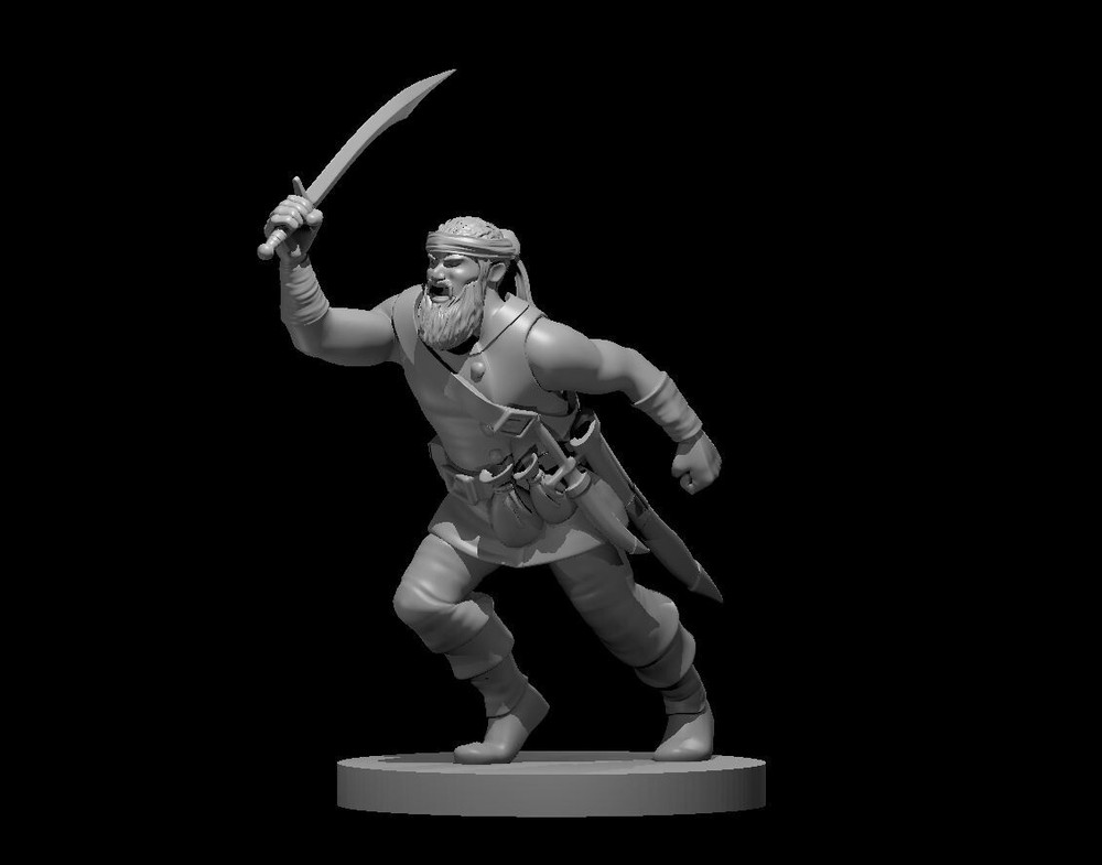Bandit Captain Male Commoner NPC 28mm Scale DND D&D Tabletop Mini