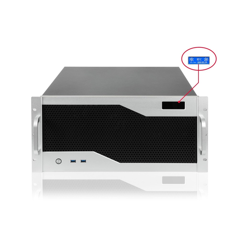 RackChoice 5U rackmount Server Chassis Silver Color Support Liquid Cooling Co...