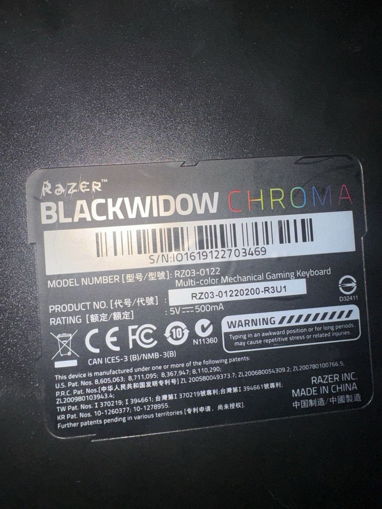 Razer BlackWidow Chroma USB Mechanical Gaming Keyboard