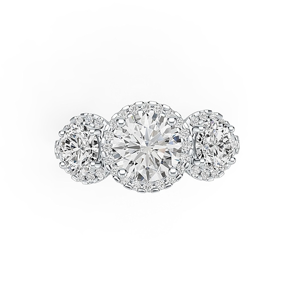 Sterling Silver Semi Mount Ring Setting Round RD 7x7mm RD 5x5mm