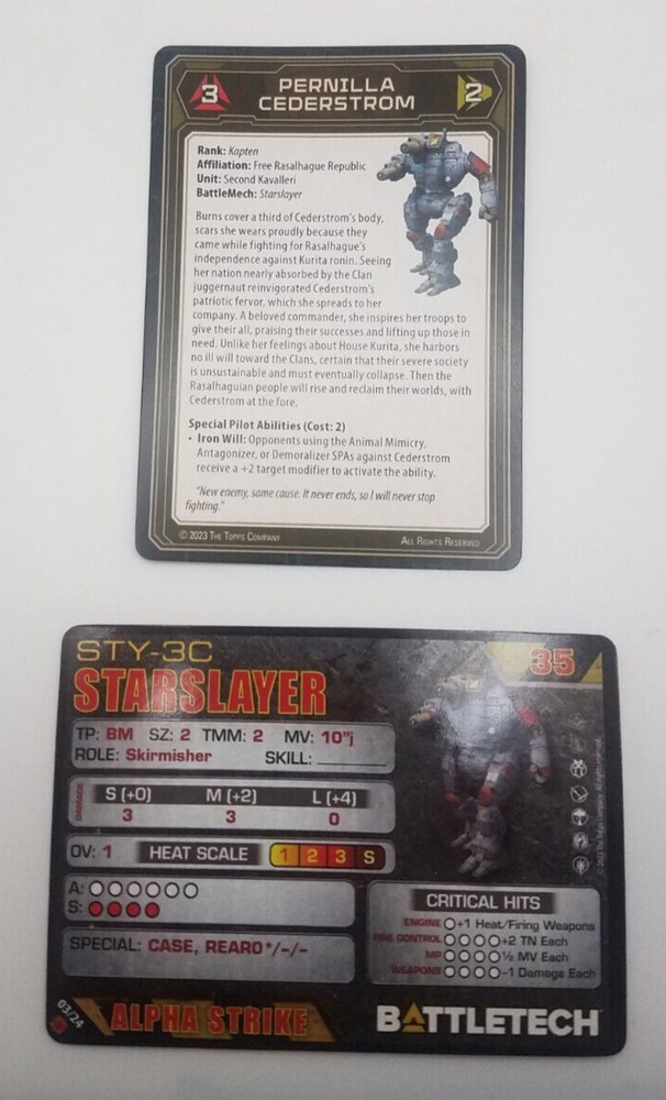 Battletech Mercenaries - Starslayer *Mech & Cards*