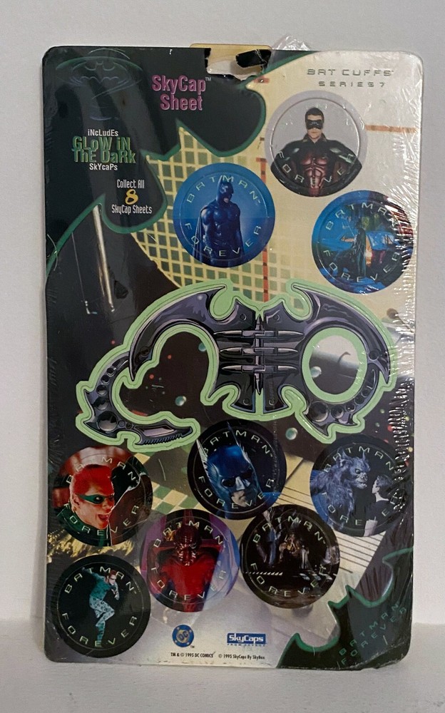 BATMAN FOREVER - SKYCAP SHEET - BAT CUFFS DC 1995 - MINT - STILL SEALED🔥