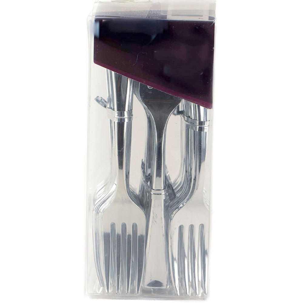 [720 PACK] Disposable Plastic Silver Mini Forks - 4 inch Silver Plastic