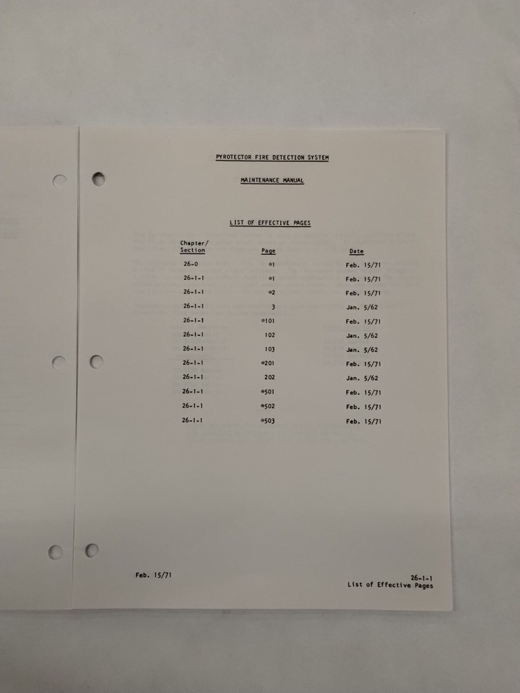 Chloride Pyrotector Fire Detection System Maintenance Manual-Original