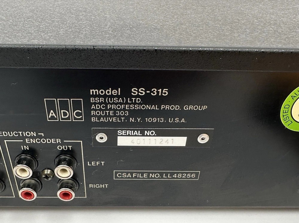 VTG ADC SS-315 Sound Shaper Stereo Frequency Equalizer Spectrum Analyzer TESTED
