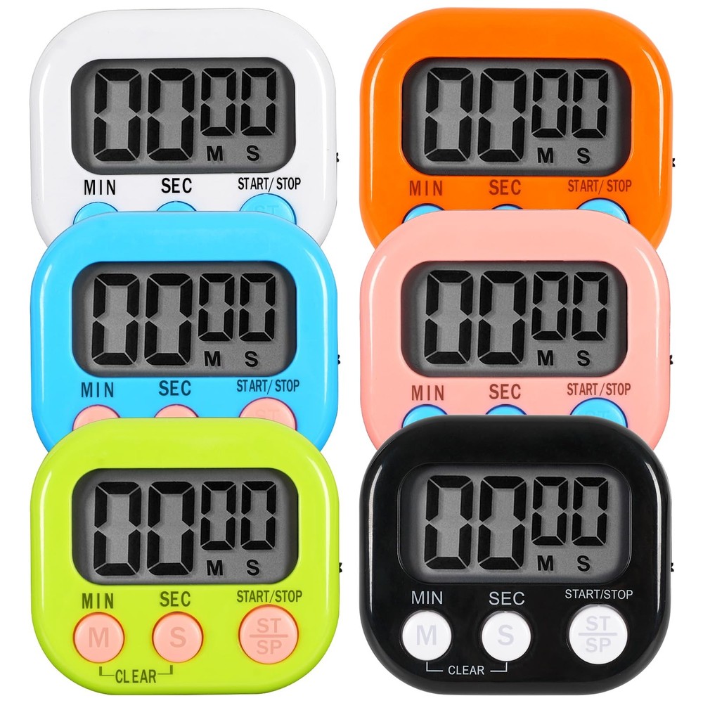 6 Pack Multi-Function Electronic Timer, Learning Management, Suitable for Kit...