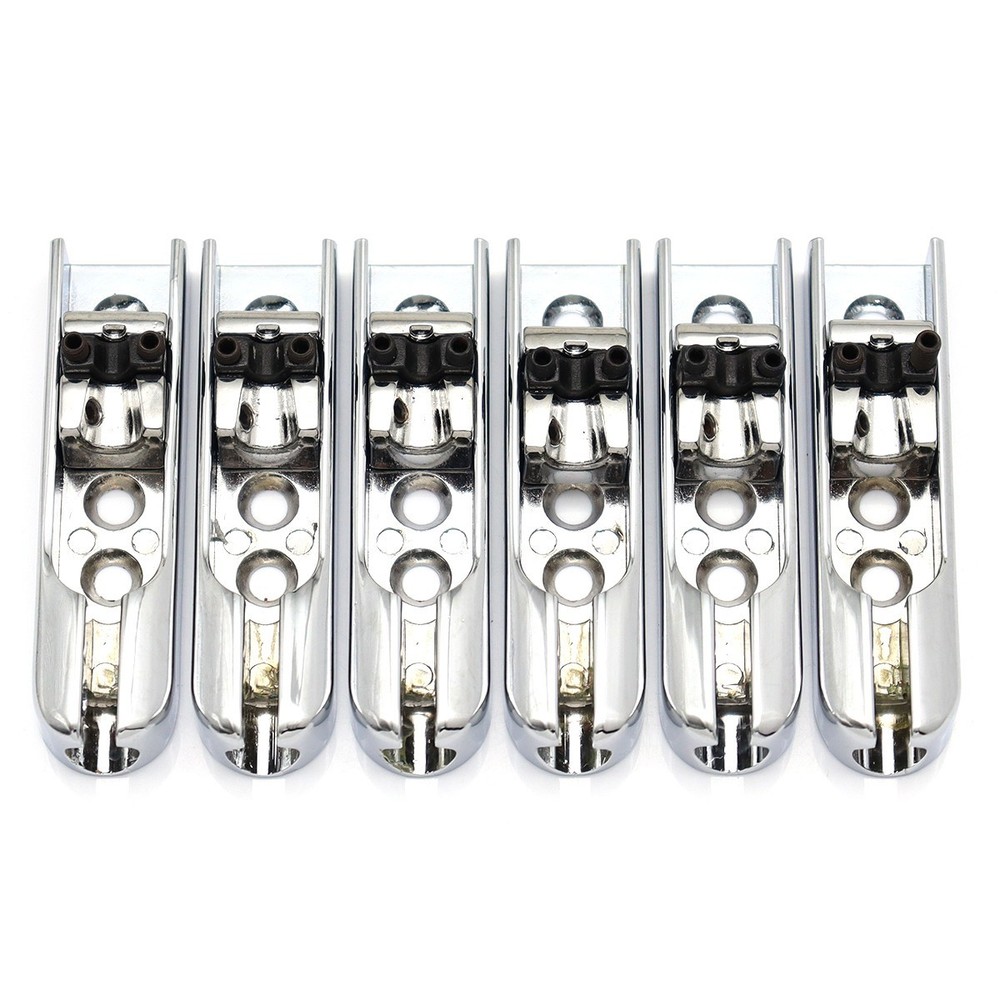 6 Strings Bass Bridge Individual Bridge Tailpiece Single String Saddles Silver