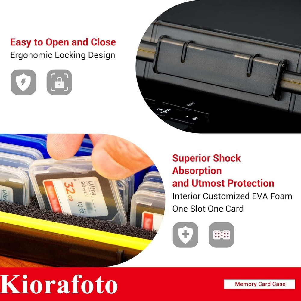 SD Card Case 36 Pack Plastic Holders Water-Resistant Shockproof Dustproof Org...