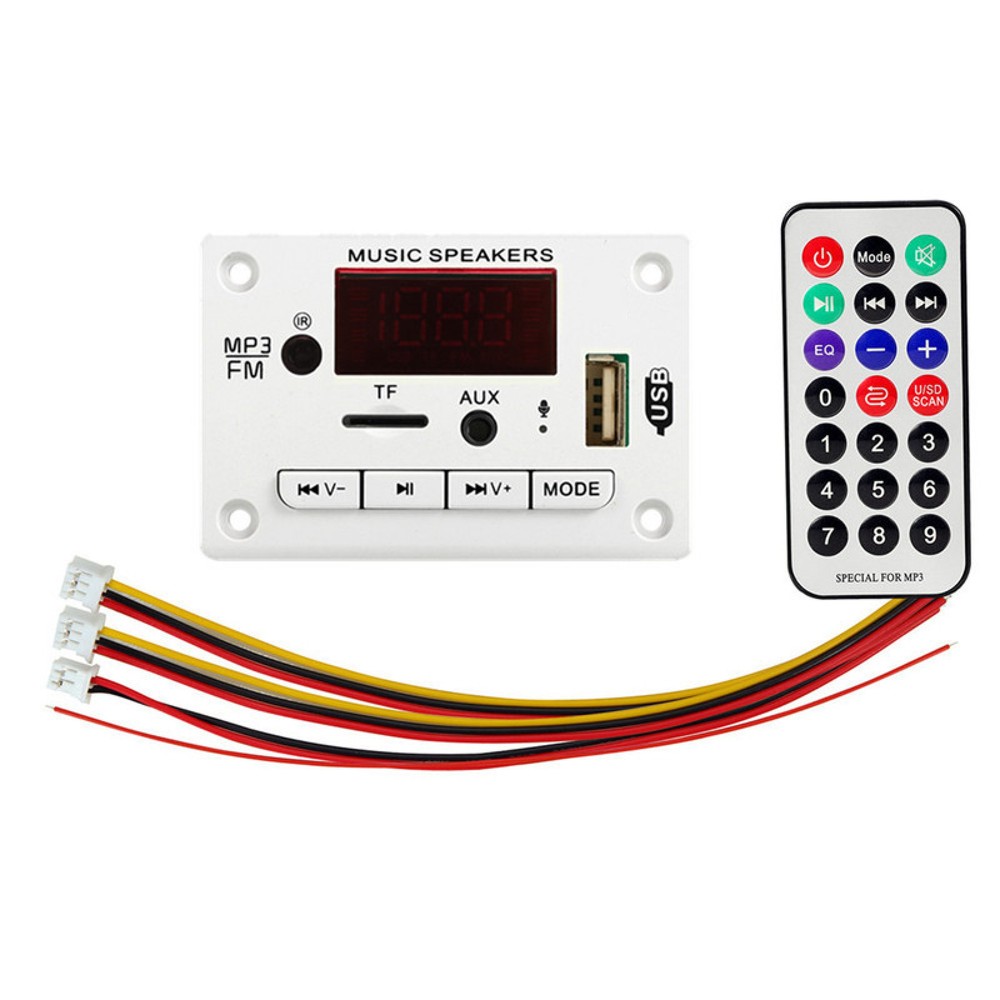 12V Audio MP3 Decoder Board Wireless Car USB TF Card Slot FM Bluetooth Module