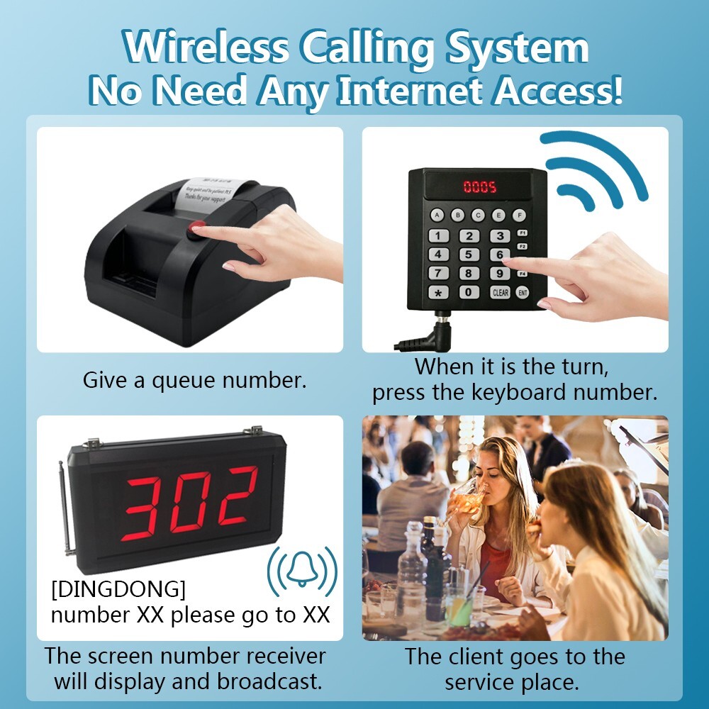 Call Queue Management System with Thermal Printer for Restaurant/Haunted House