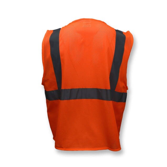 Radians 2 Pockets Orange Mesh High Visibility Safety Vest, ANSI/ ISEA 107-2015