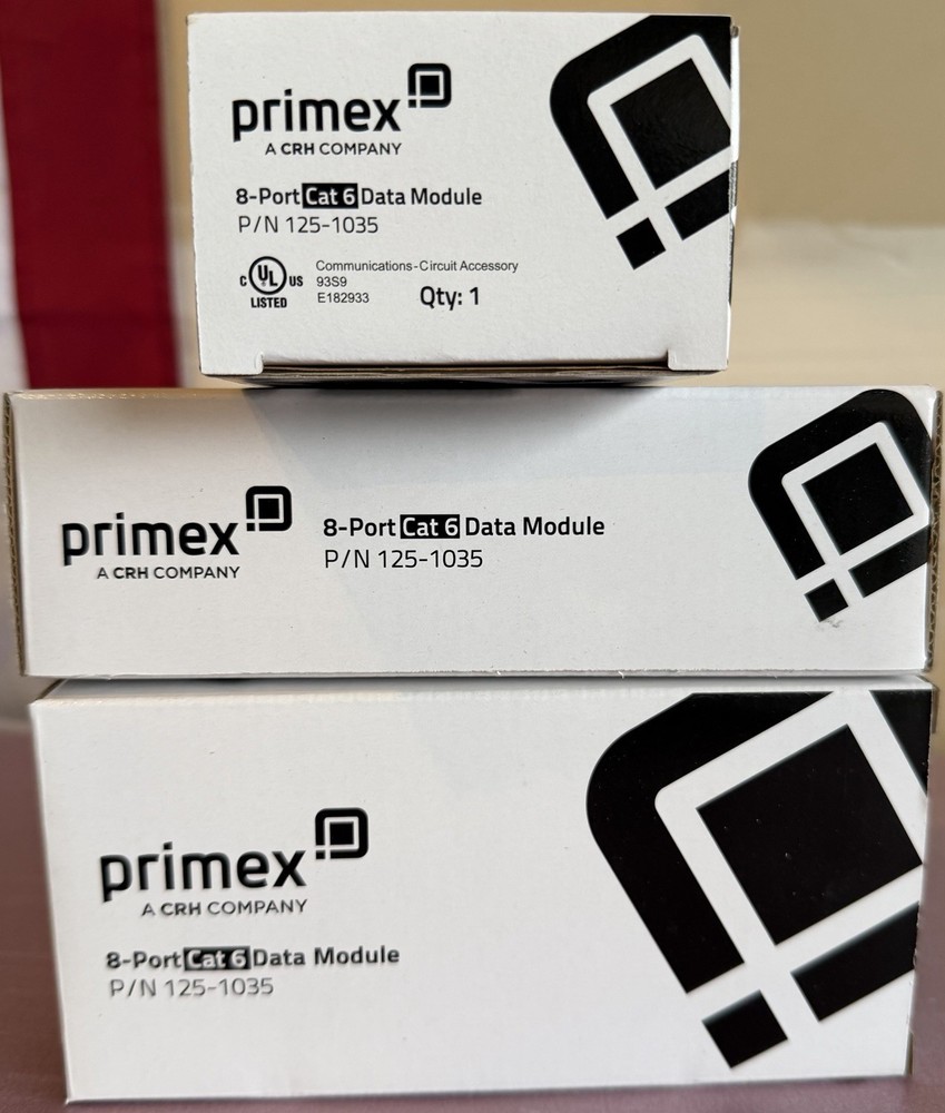 Primex 8-Port Cat6 Data Module 125-1035 Network Patch Panel 1pc