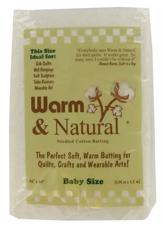 Crib Size Needled Cotton Batting New