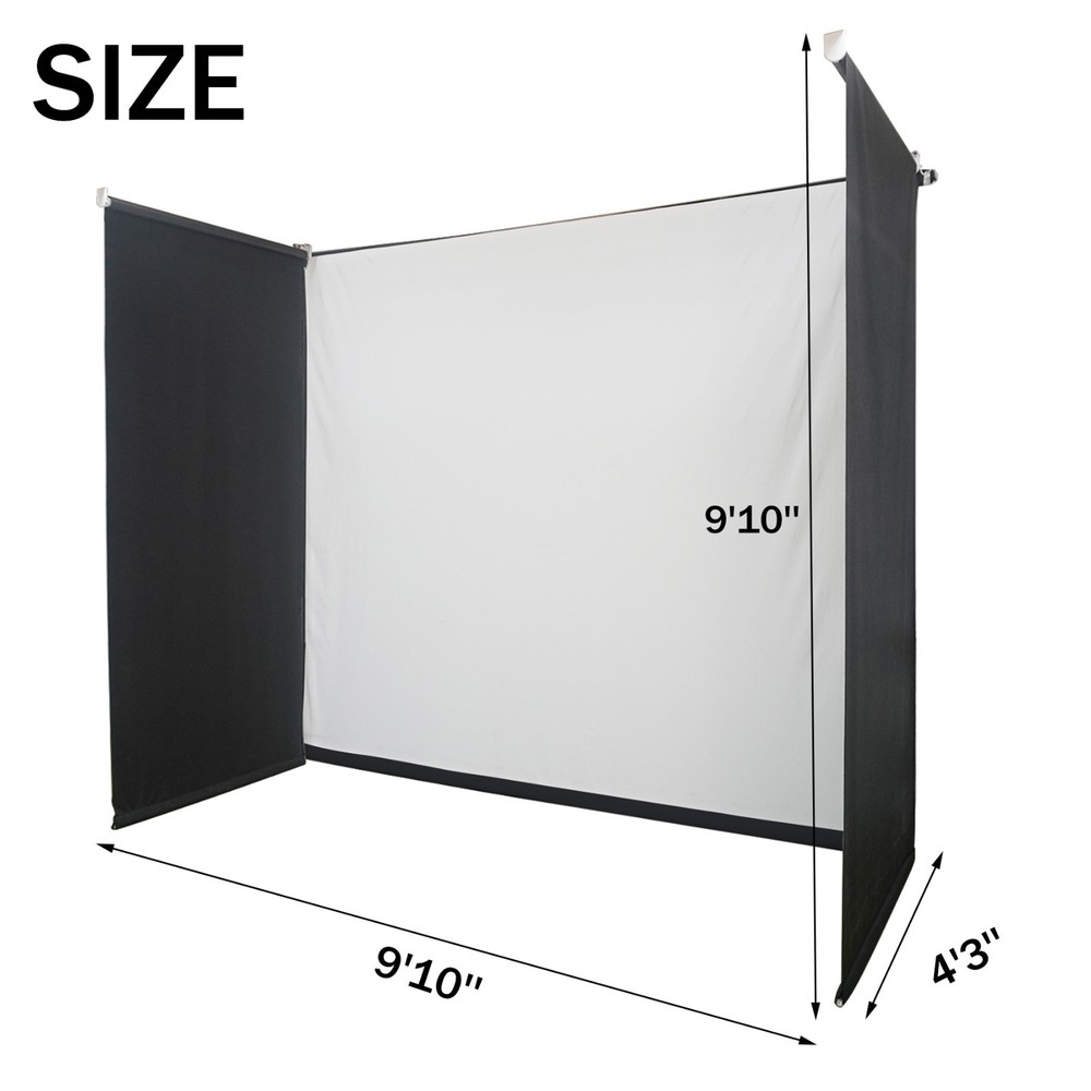 Motorized Golf Simulator Screen Enclosure for Garage Ceiling Mounted Retractabe