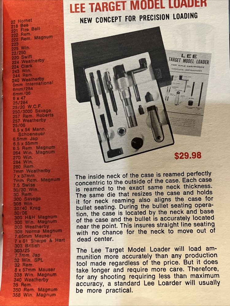 Lee Loader Target Model Partial for Parts 1958