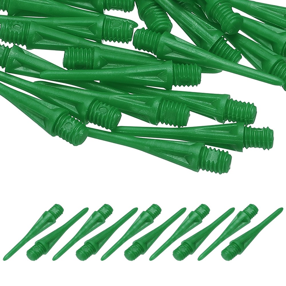 Plastic Dart Tips, 2BA Thread Soft Tip Dart Accessories 50 Pack & Green