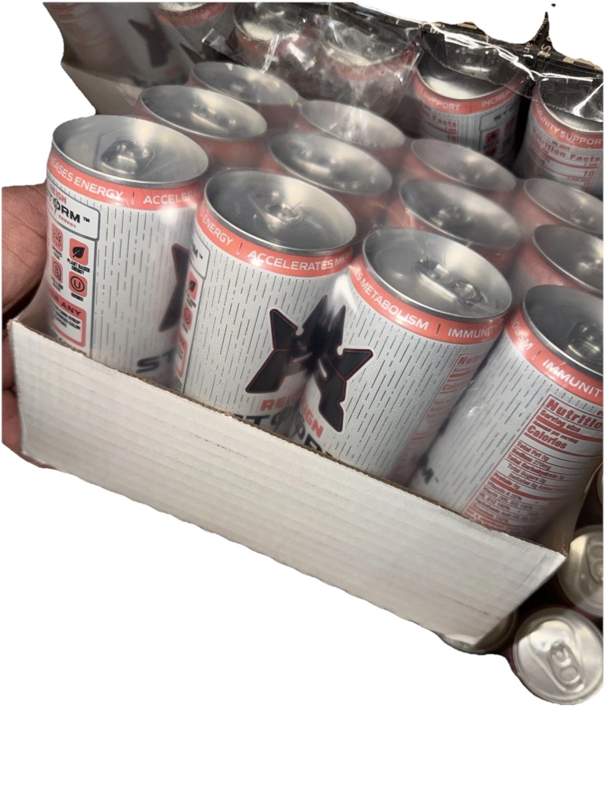 Reign Storm Peach Nectarine CASE of 24 CANS (12 FL OZ) SHIPS FREE BY UPS GROUND