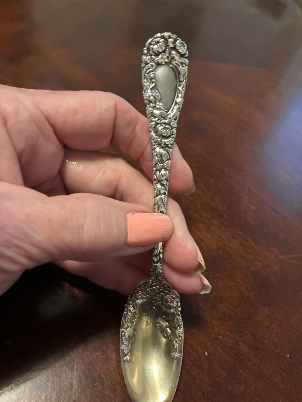 Antique Ornate Sterling Silver Grapefruit Spoons