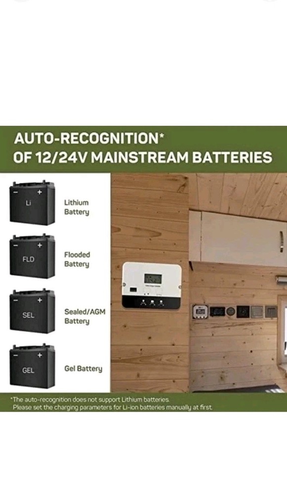 HQST Solar Charge Controller20a Flush Mount Solar Panel Battery Intelligent