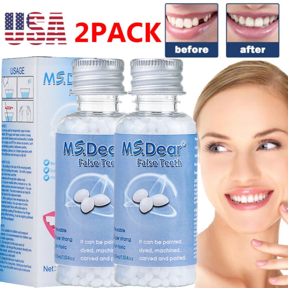 2× Tooth Repair Kit, Temporary Teeth Replacement Kit for Missing & Broken Teeth