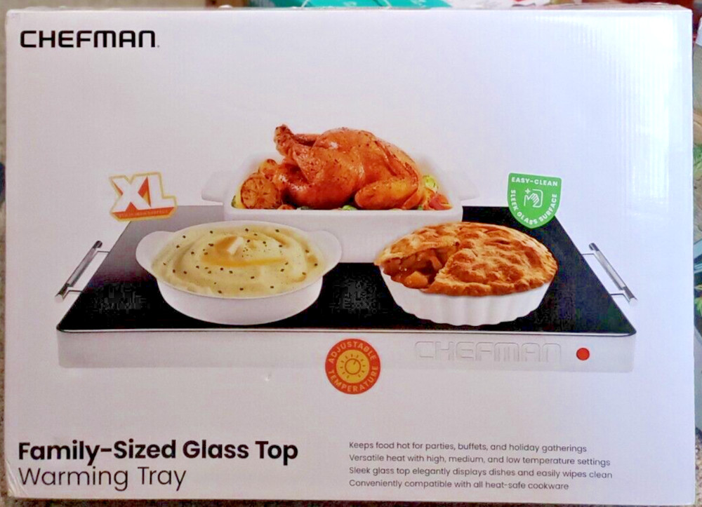 Chefman Electric Warming Tray with Adjustable Temperature Control Silver