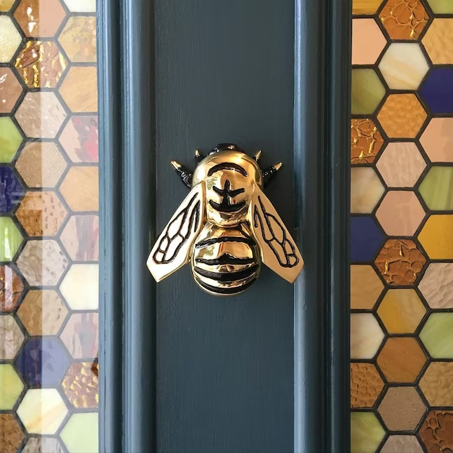 Michael Healy 4-in Polished Brass Bumble Bee Door Knocker