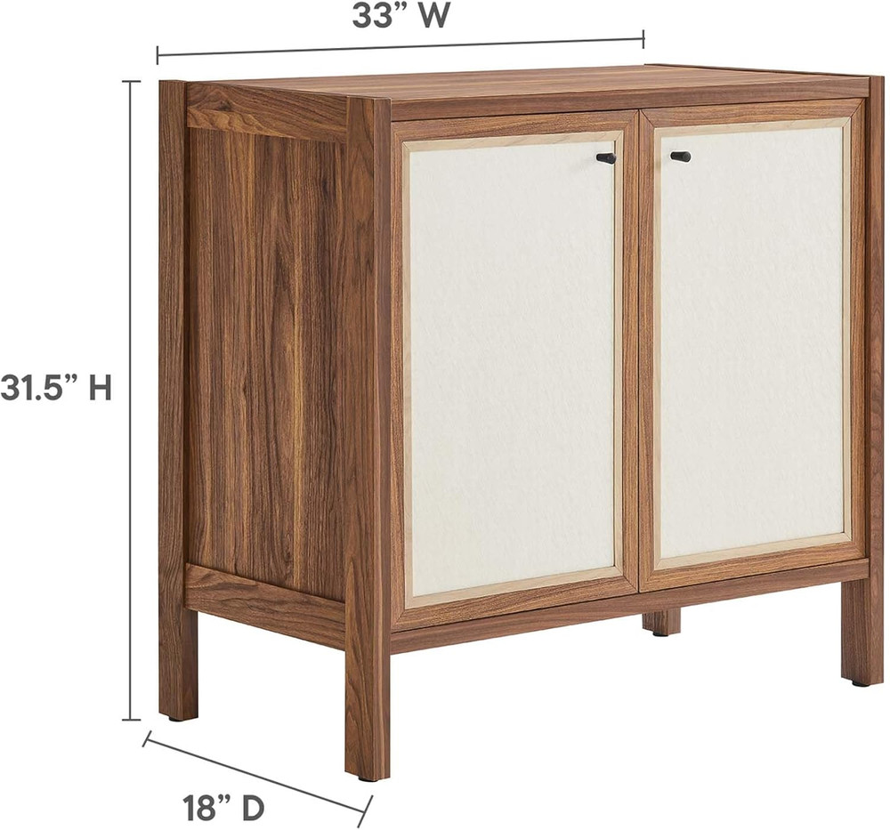 Capri 33" Walnut Sideboard - Mid-Century Modern Storage Cabinet
