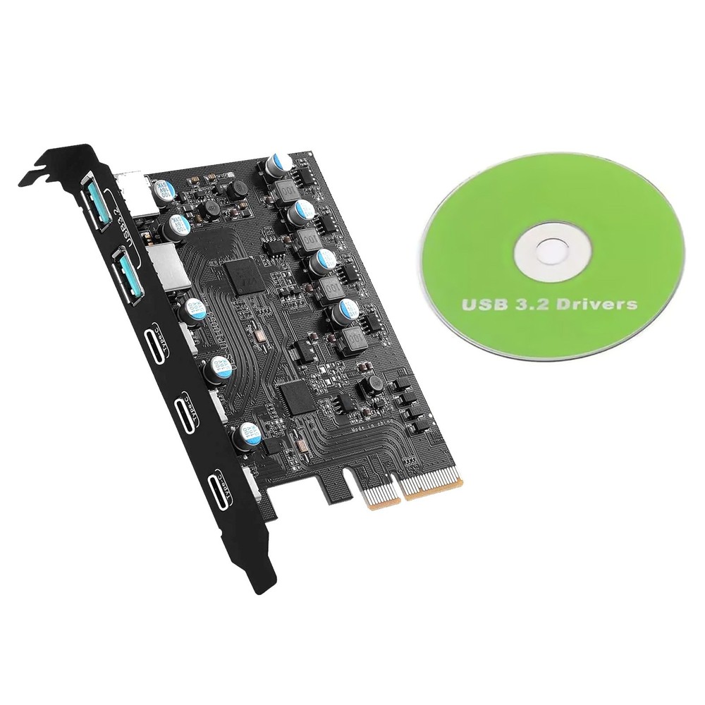 5 Ports Expansion Card 20Gbps For Desktop computers 2*USB Type-A 3*USB Type-C