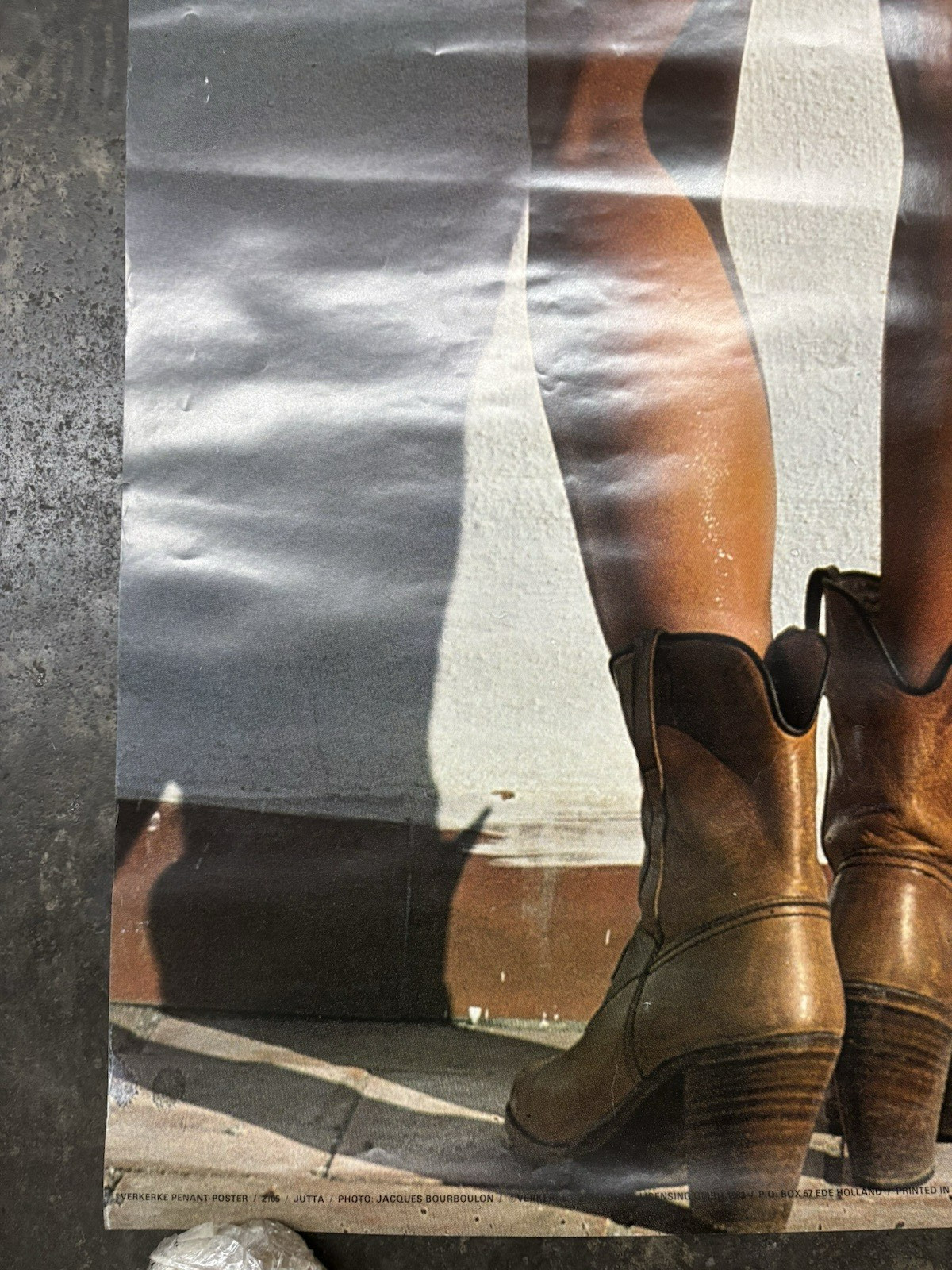 Jutta Cowboy boots large door Poster hot girl cowgirl C2852