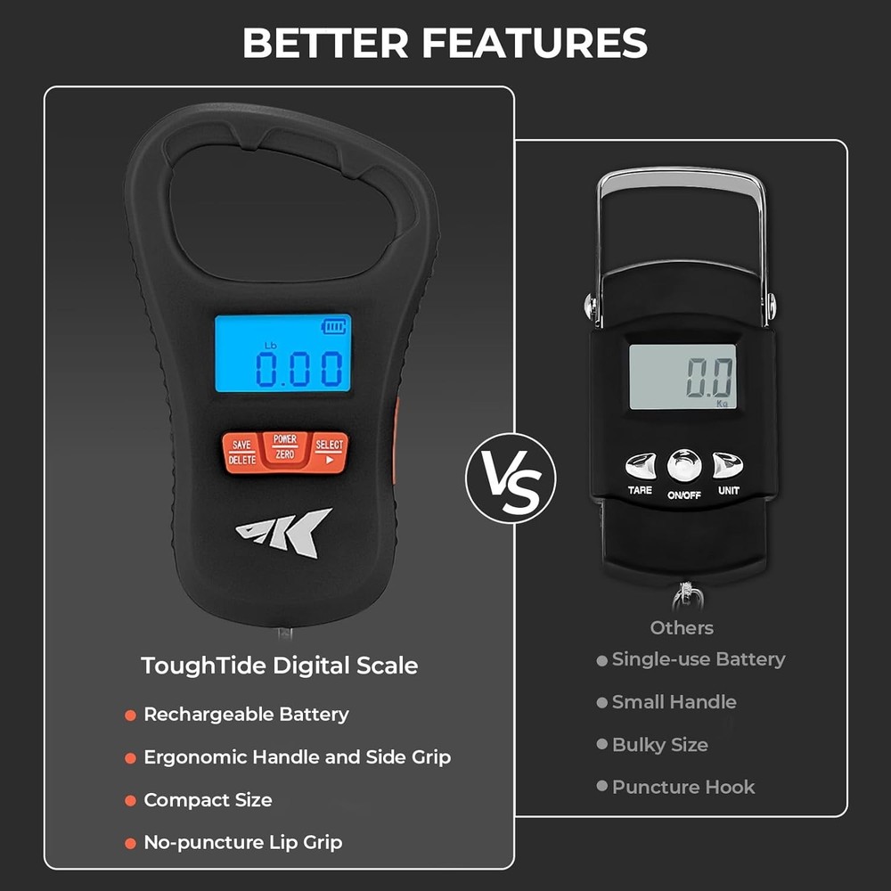 Ultra-Thin Digital Fish Scale USB Charge 65lb Capacity