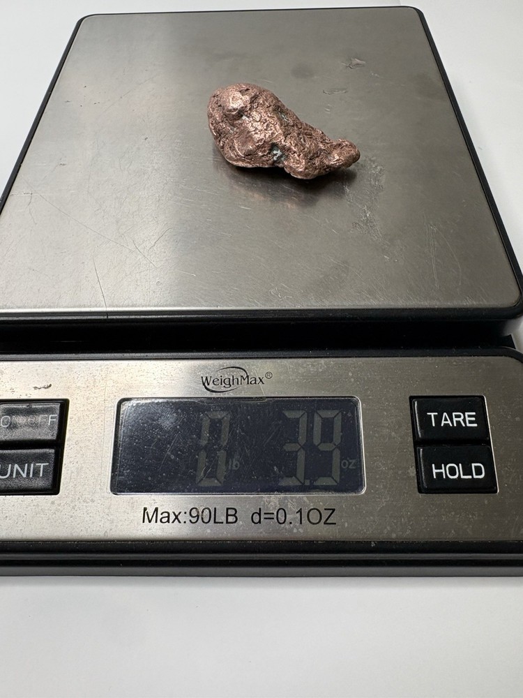Pure Native Michigan Solid Copper Nugget Specimen Keweenaw Peninsula Mineral