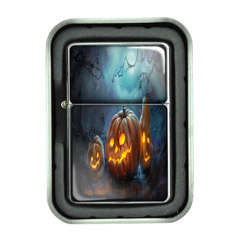 Halloween D9 Flip Top Oil Lighter Windproof