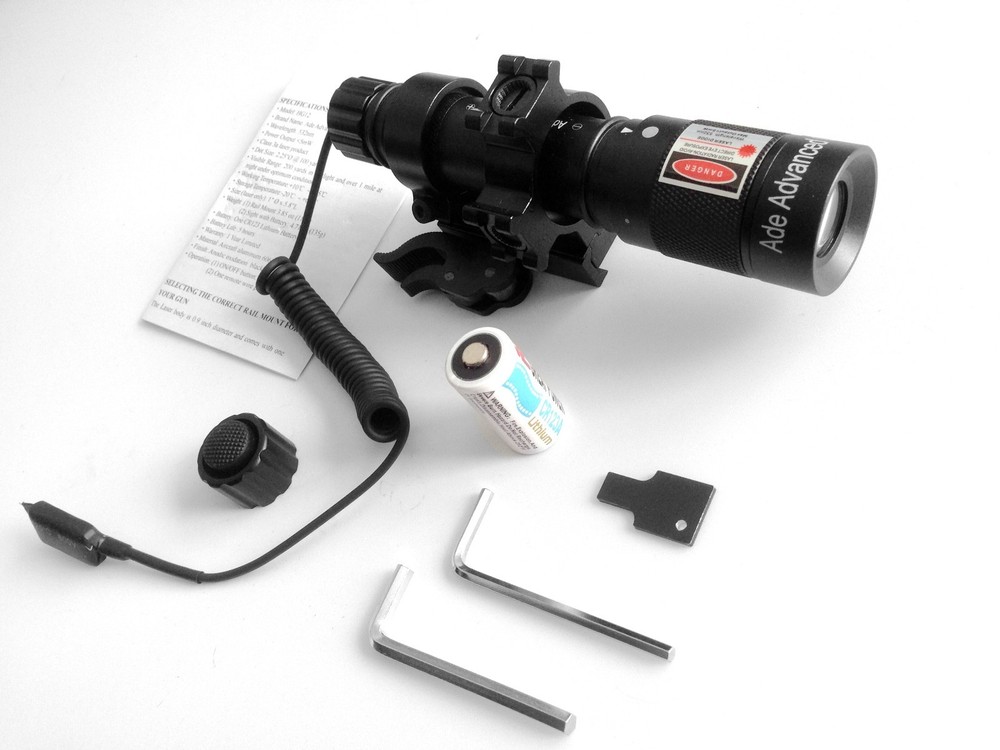 Adjustable Green Laser Flashlight Designator with QUICK RELEASE QD Mount