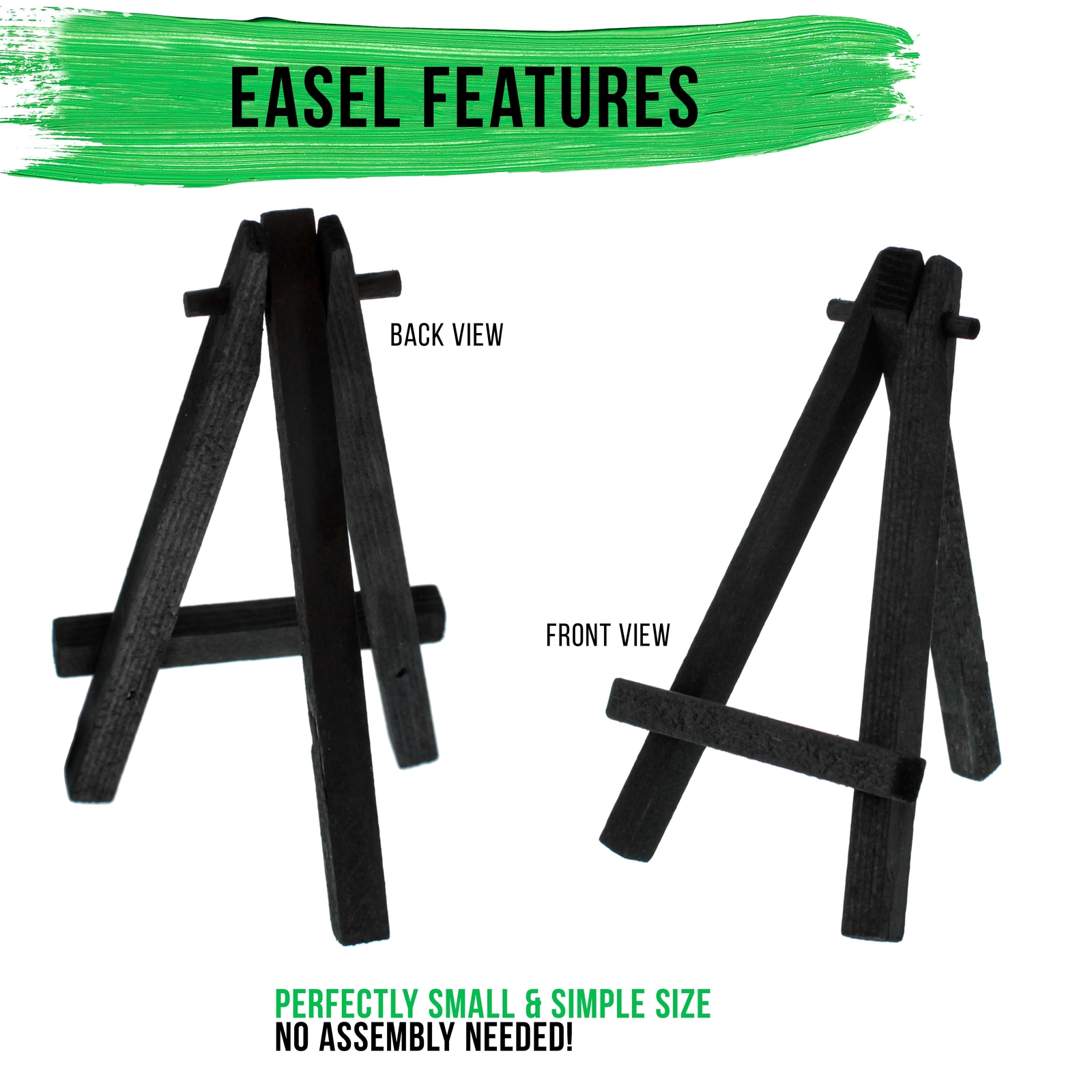 6pk 5" Mini Black Wood Display Easel, A-Frame Artist Tripod Table Holder Stand