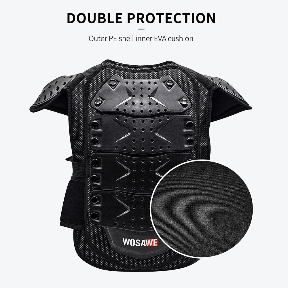 WOSAWE Motorcycle Ski Chest Armor Protector Back Protective Vest Guards Kids