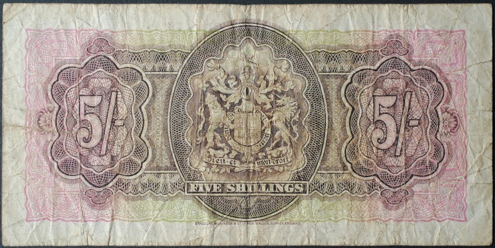 Bermuda P8b 5 Shillings Fine