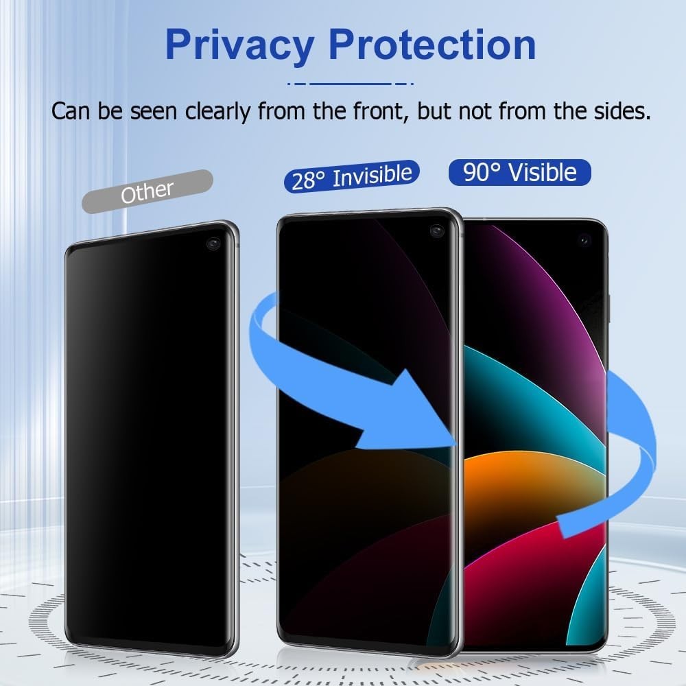 Bubble-Free Galaxy S10 2-Pack Privacy Screen Protector & Camera Lens Cover Set