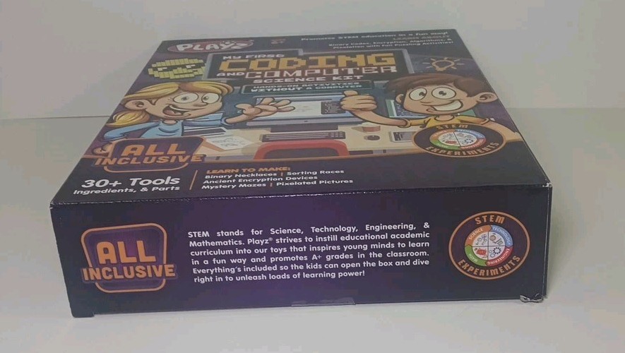 Playz My First Coding & Computer Science Kit Stem Experiments 30 Plus Tools-NEW