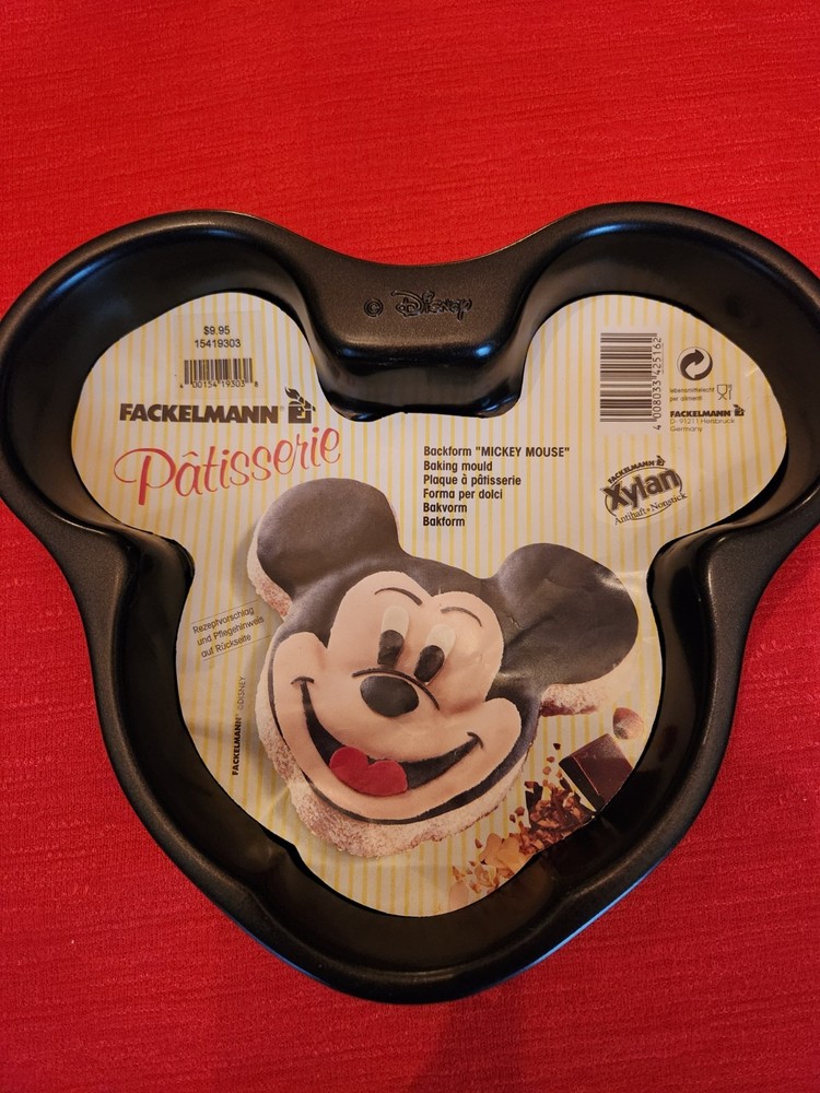 Vintage Fackelmann Mickey Mouse Face Baking Cake Pan & 4 Mini Pans NOS