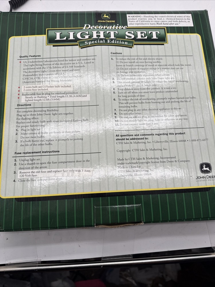John Deere 4020 Tractor Decorative Light Set Special Edition