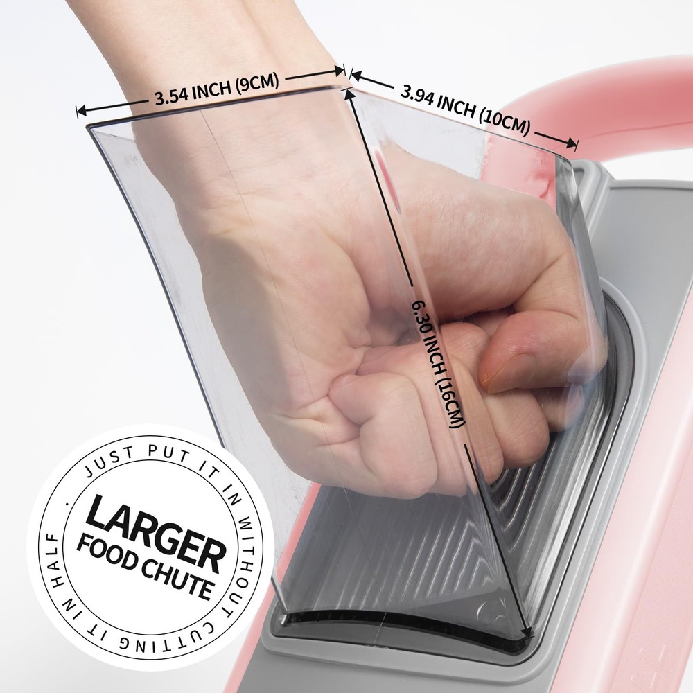 Safe Mandoline Food Slicer for Kitchen - Vegetable Chopper With Adjustable Th...