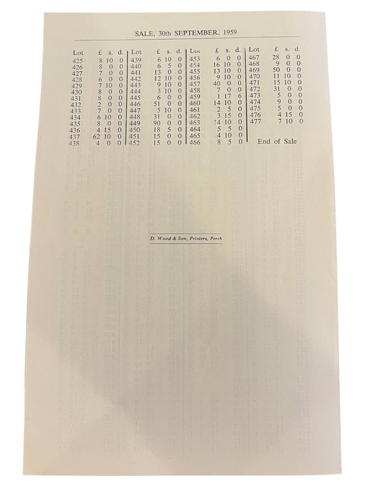 1959 Robson Lowe Foreign Stamp Auction Catalogue + Prices Realised & Bid Form