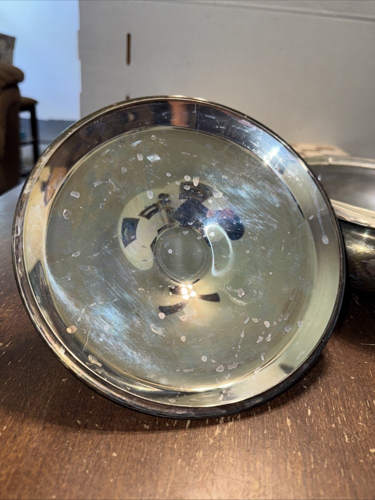 Vintage Rogers Silver Co. Serving Dish Casserole With 1.5 QT Pyrex Insert & Lid