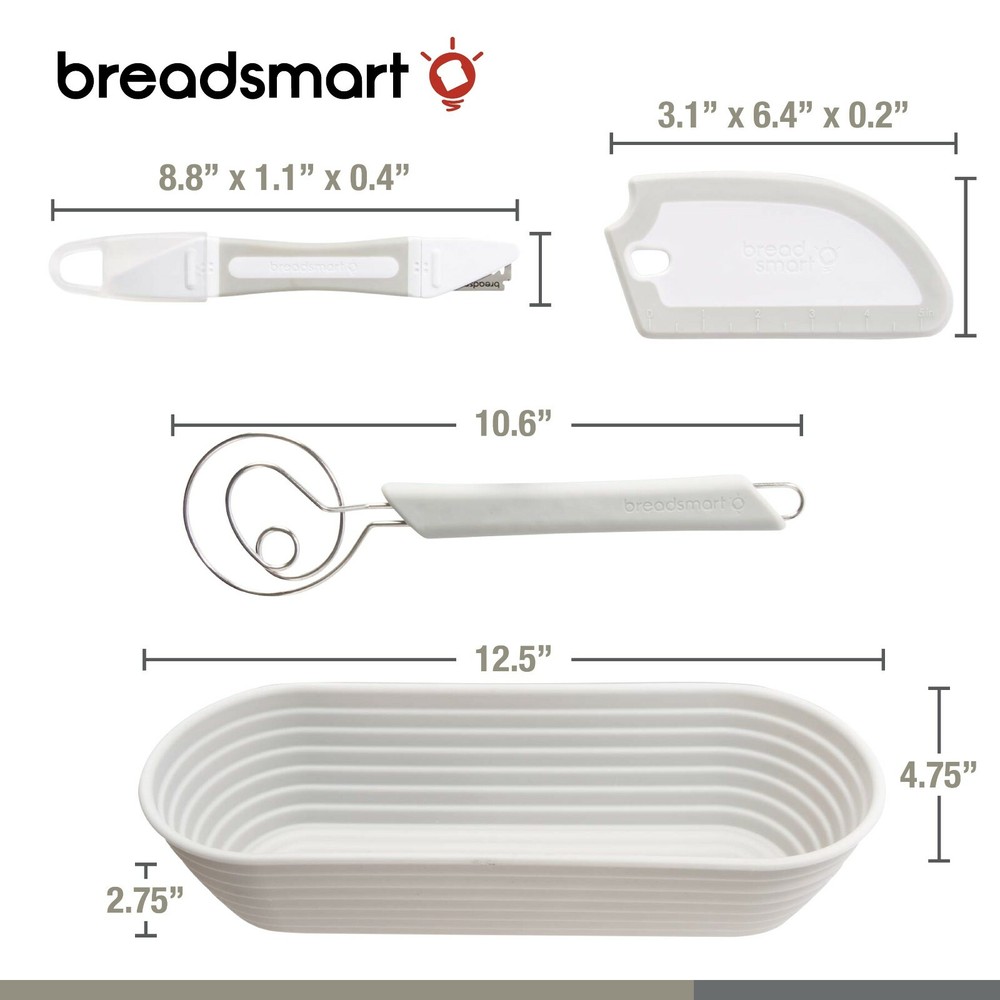 Breadsmart Bread Making Kit – 5-Piece Tool Set to Make Homemade Bread - GRAY